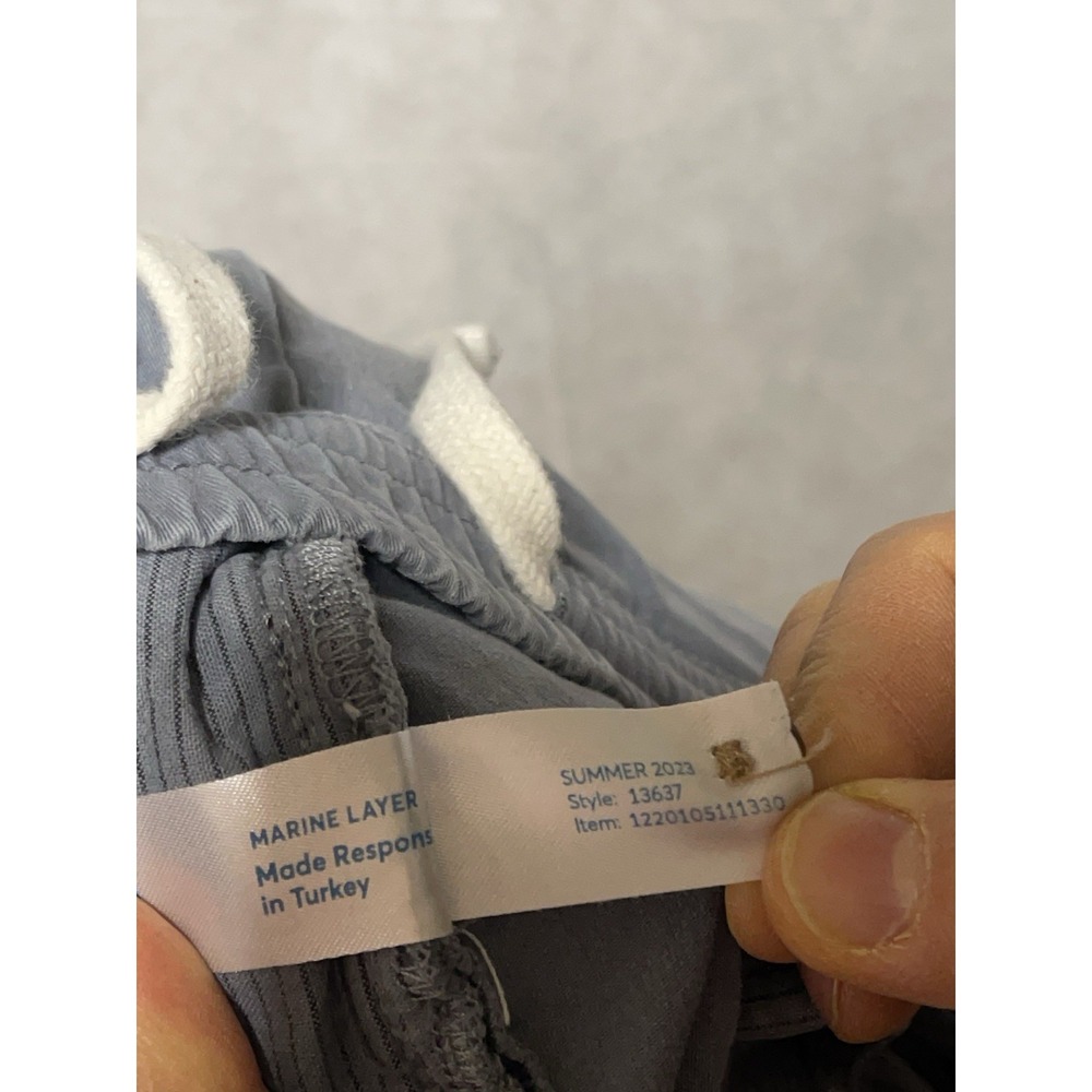 Marine Layer Pants Men L Saturday Slim Straight Twill Pull On Chino Drawstrings - Picture 10 of 11
